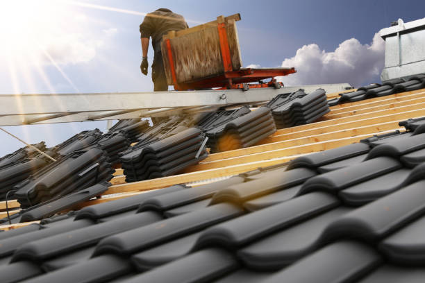 New roof covering in progress